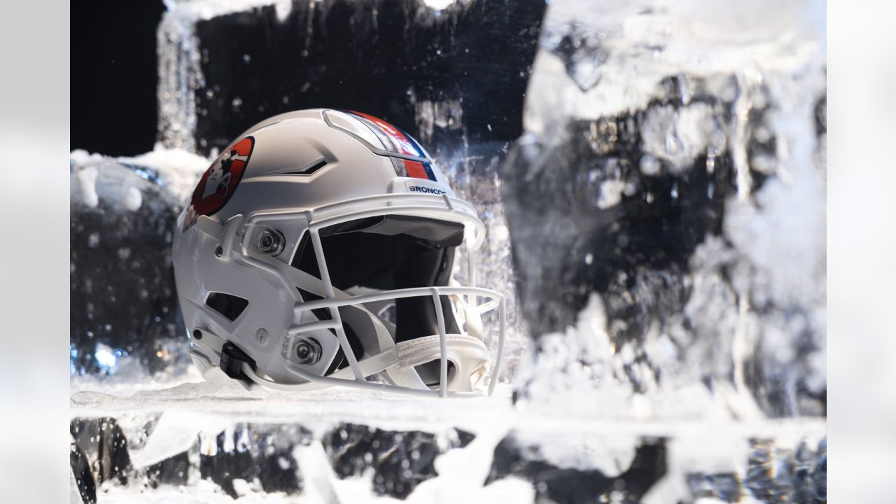 Photos: A closer look at the Broncos' 'Snowcapped' white alternate helmet