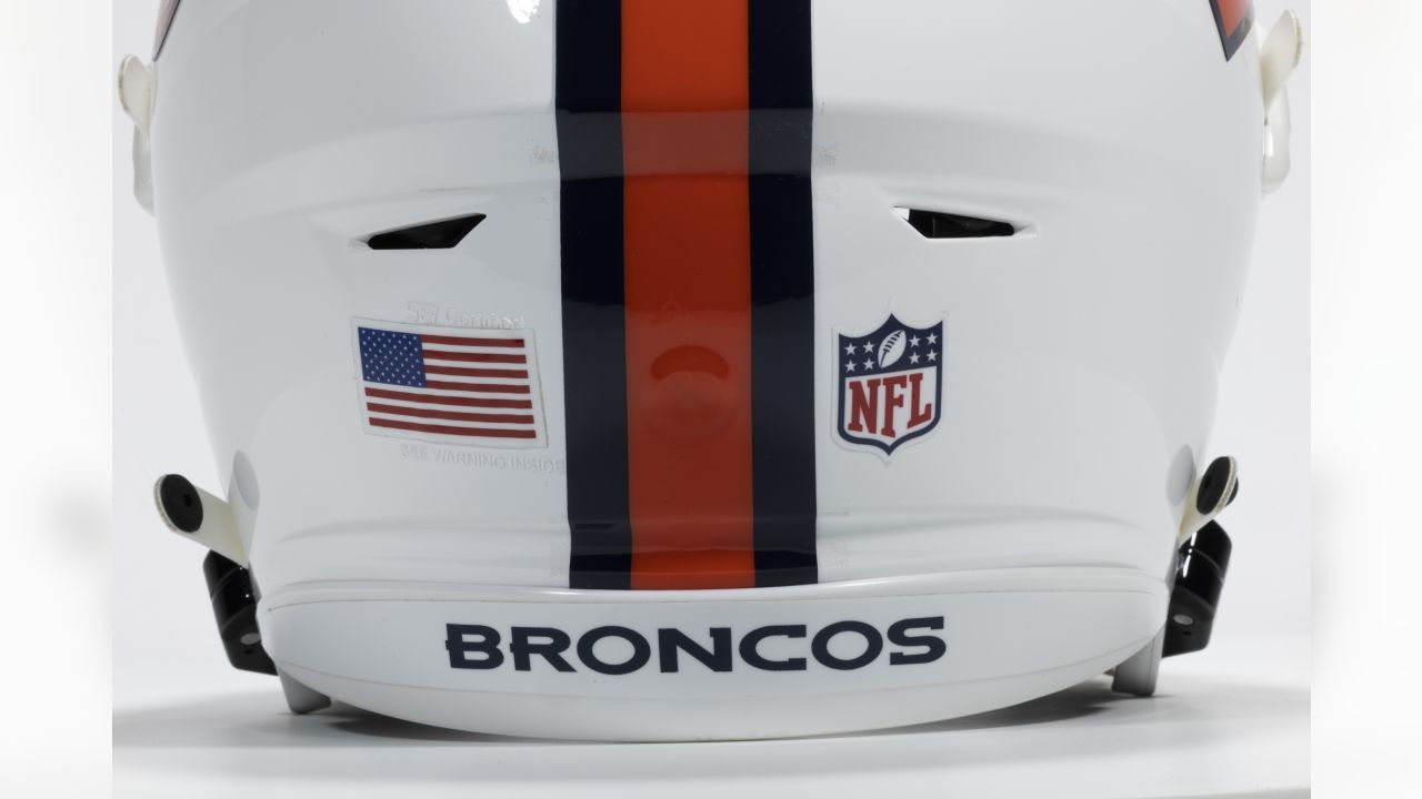 Photos: A closer look at the Broncos' 'Snowcapped' white alternate helmet