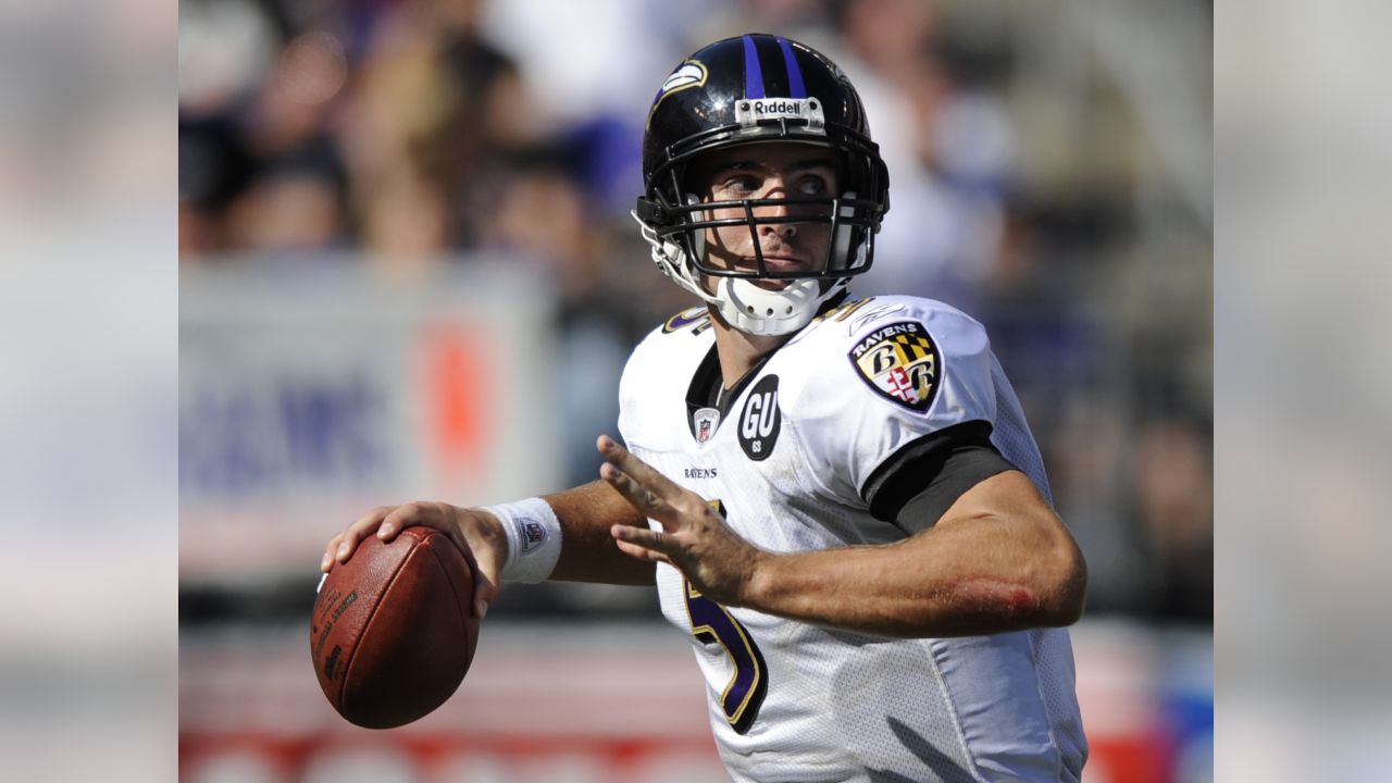 Baltimore Ravens quarterback Joe Flacco, left, and Pittsburgh