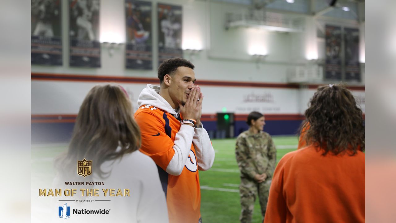 Pic of Justin Simmons, the Broncos 2019 Walter Payton Man of the