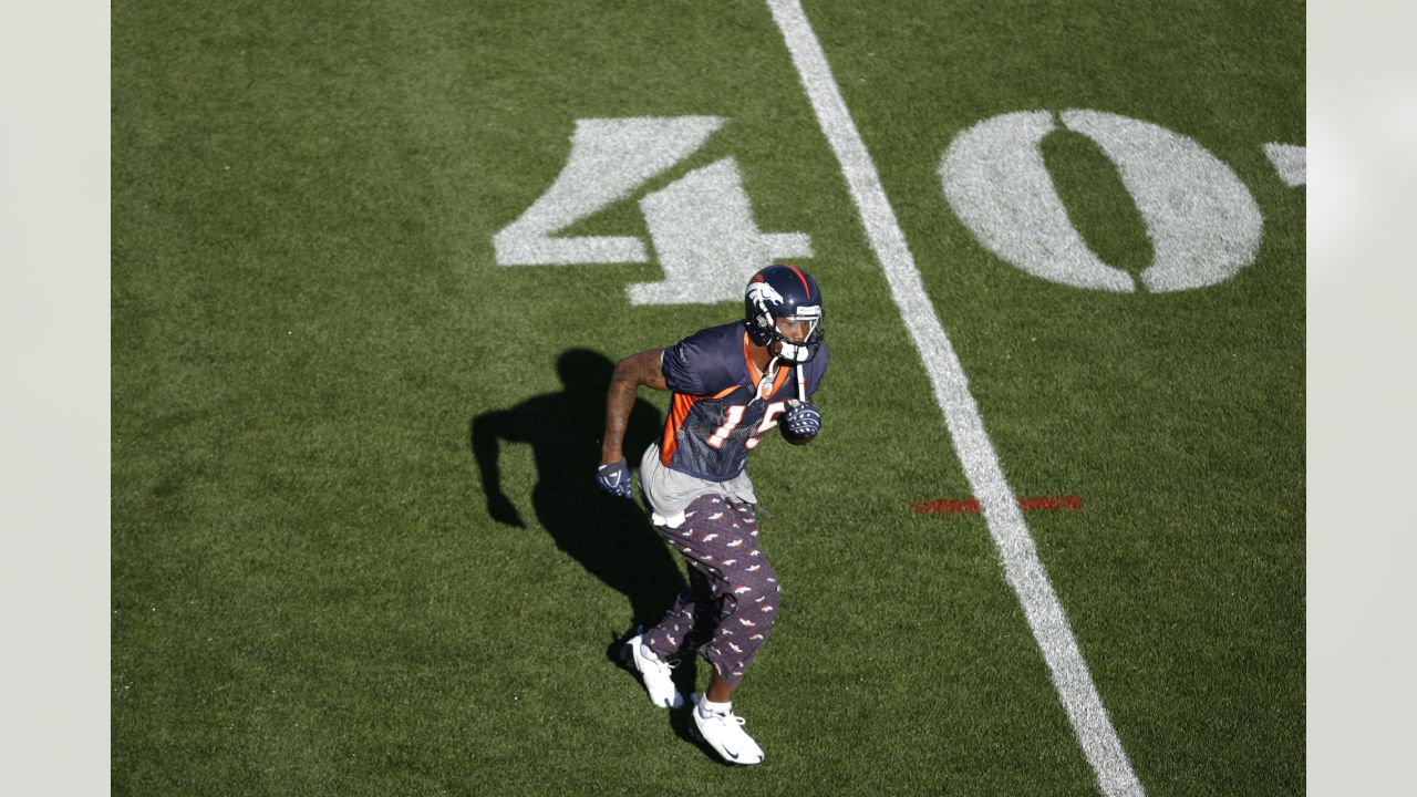 Wide receiver Brandon Marshall #15 of the Denver Broncos catches a