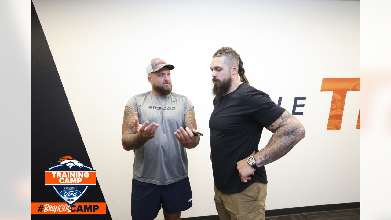 Photos: Derek Wolfe visits Broncos' training camp practice after announcing  retirement