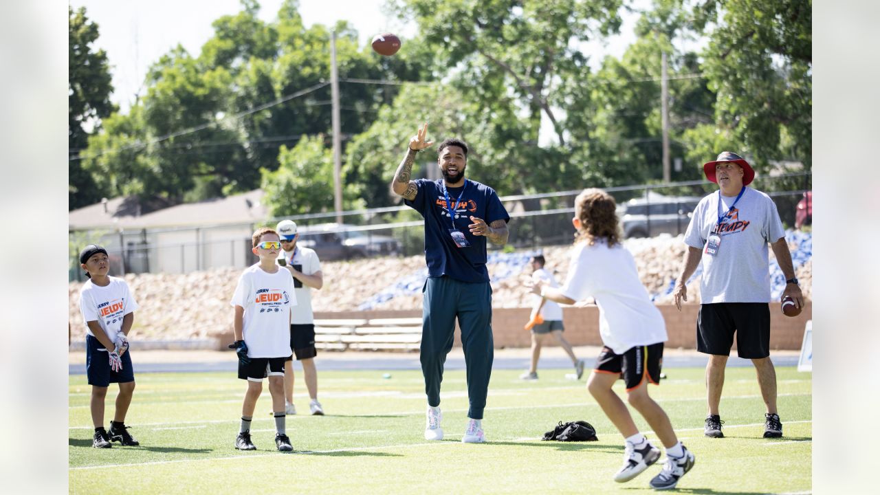 Denver Broncos wide receiver Jerry Jeudy hosts youth football camp in  Englewood, Colorado