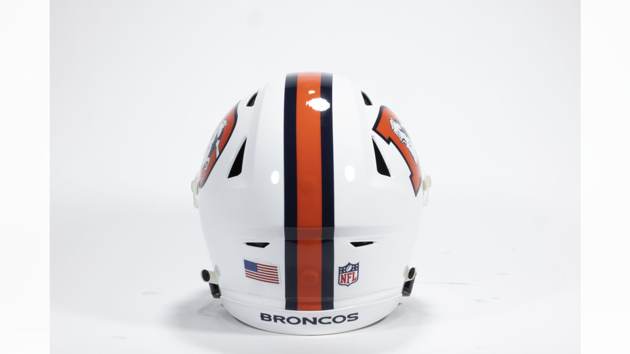 Photos: A closer look at the Broncos' 'Snowcapped' white alternate helmet