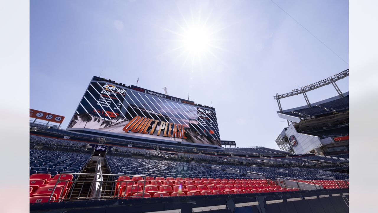 A display of caps sits in the newly-reovated team store at Empower Field at  Mile High during a media tour to show the $100-million upgrades made to the  home of the NFL