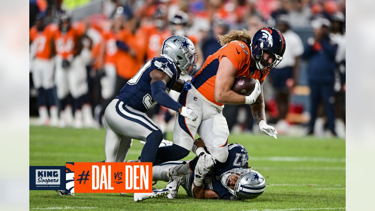 The Denver Broncos cheerleaders perform during halftime of an NFL preseason  football game against the Dallas Cowboys, Saturday, Aug. 13, 2022, in Denver.  (AP Photo/Jack Dempsey Stock Photo - Alamy