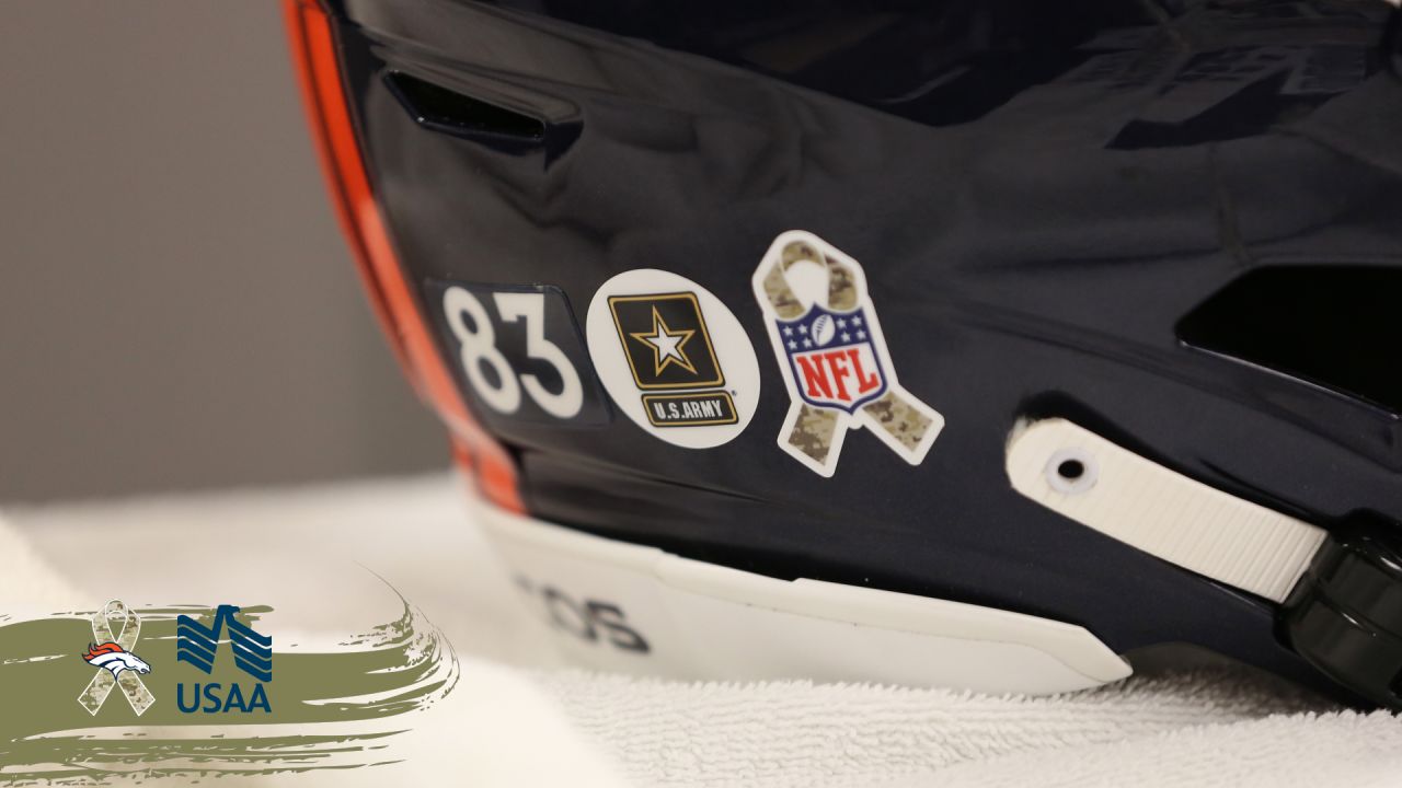 Denver Broncos on Twitter: It's our honor to represent those who risk it  all to keep us safe. #Broncos apply military branch helmet decals for  #SaluteToService month »   /  Twitter