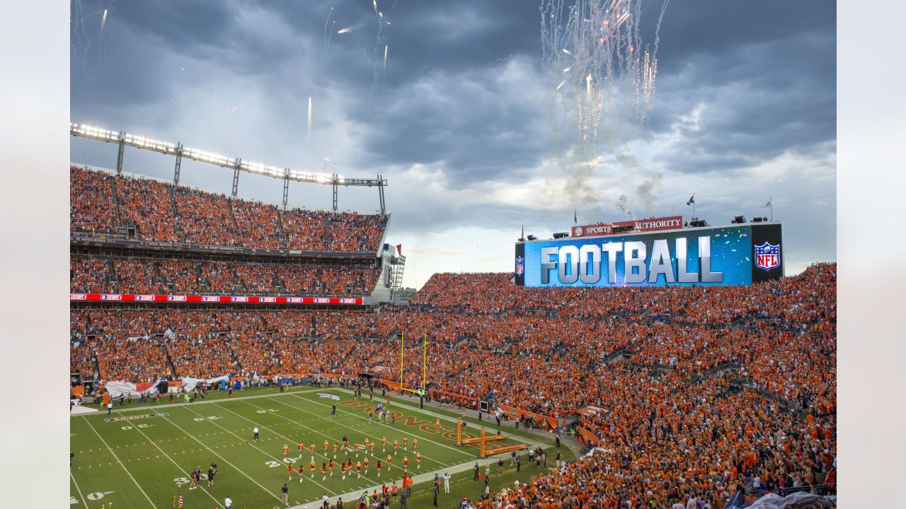 Denver Broncos National Football League game against the visiting San  Francisco 49ers at the Sports Authority Field at Mile High stadium, Denver,  Colorado