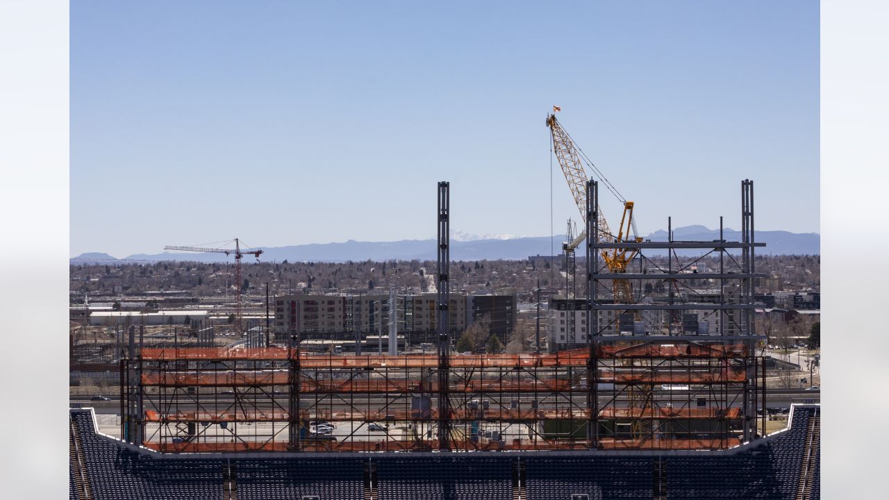 Photos: New video board beginning to take shape as Empower Field at Mile  High construction continues