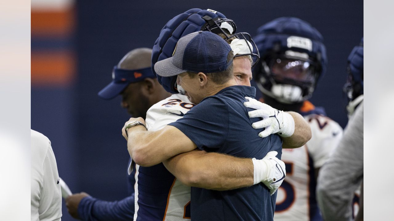 Photos: Drew Brees stops by Broncos practice as the team returns