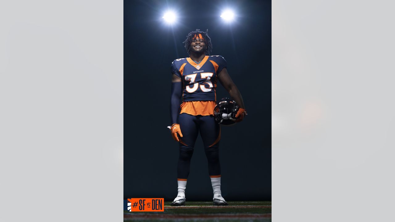 Photos: A sneak peek at the Broncos' alternate blue jerseys for Week 3 with  Javonte Williams