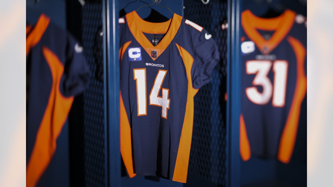 A sneak peek at the Broncos' alternate jerseys for #TENvsDEN