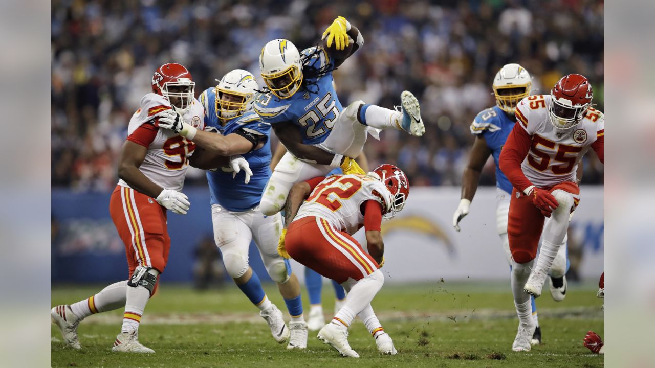 Kansas City Chiefs linebacker Jermaine Carter (53) gets set on defense  during an NFL pre-season football game against the Green Bay Packers  Thursday, Aug. 25, 2022, in Kansas City, Mo. (AP Photo/Peter