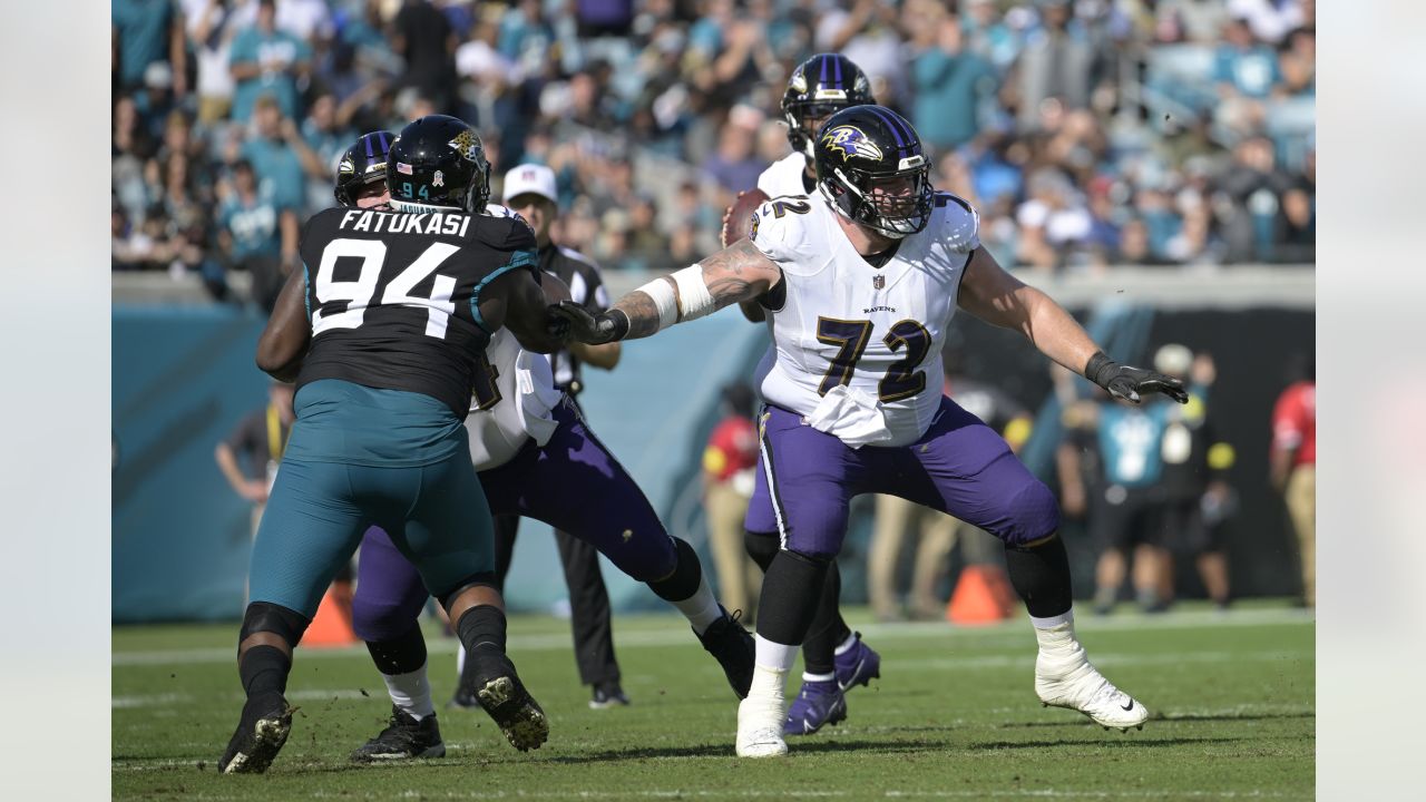 Jacksonville Jaguars defensive tackle Folorunso Fatukasi (94) and