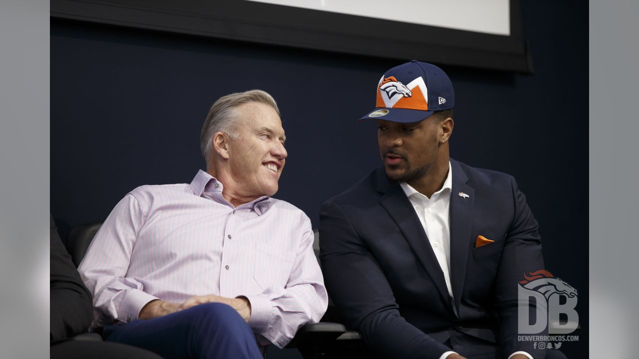 Dalton Risner, Drew Lock and Dre'Mont Jones' introductory press