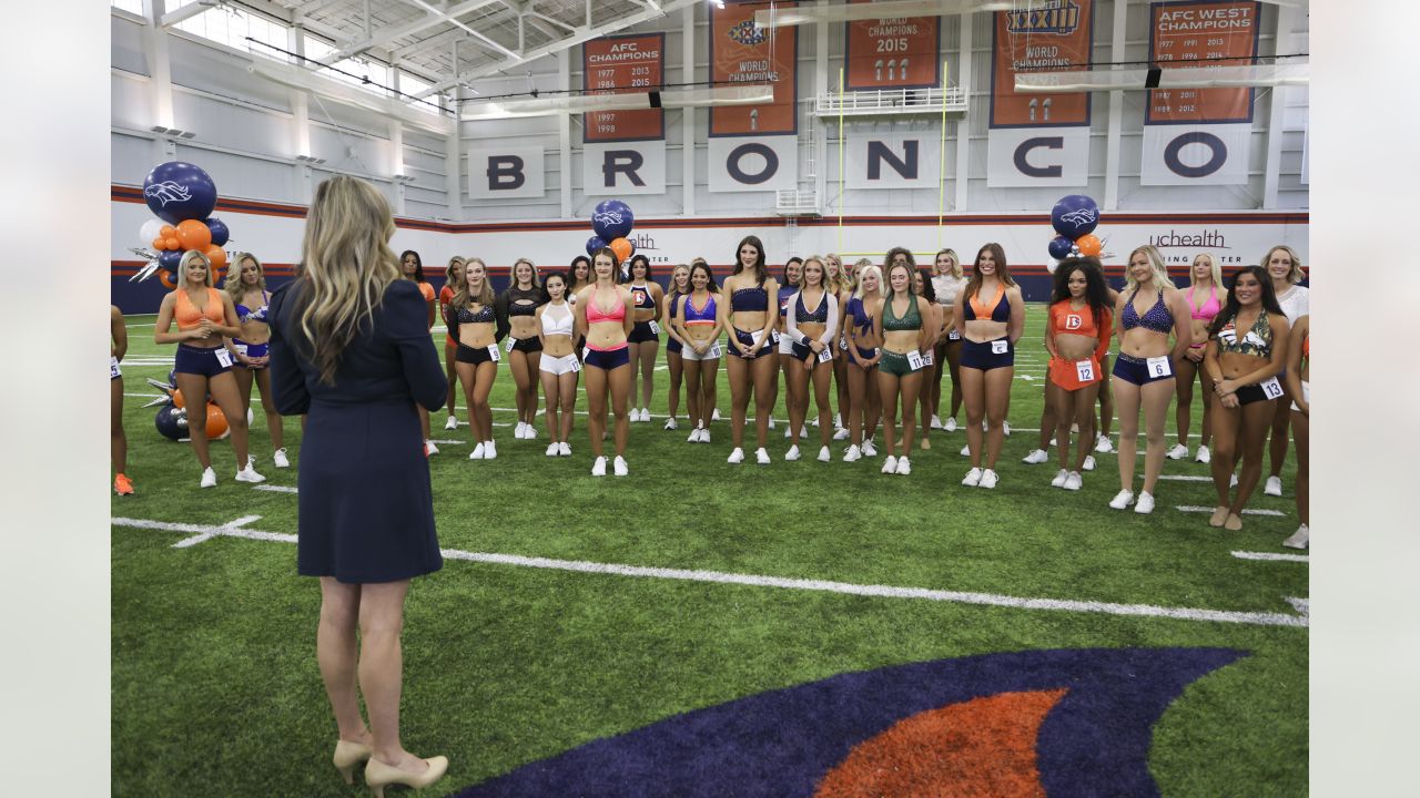 August 13, 2022, Denver, Colorado, USA: The Denver Bronco Cheerleaders  perform for the fans before t