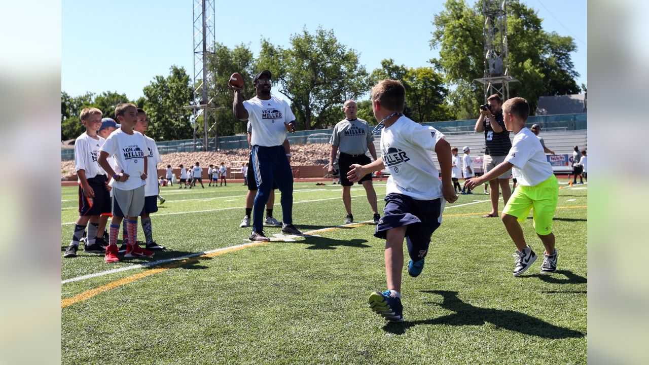 Von Miller of Broncos takes on new roles at first youth football camp