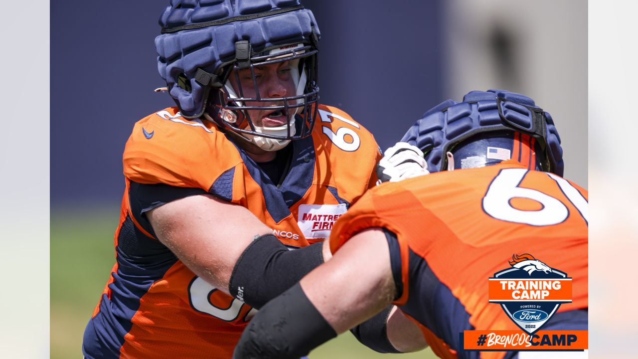 Some Broncos Linemen Appear At Training Camp With Unusual Extra Padding On  Outside Of Helmets - CBS Colorado