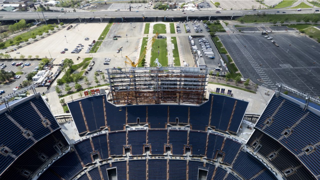 Bucky' the Big White Bronco on Top of Mile High Stadium is Back