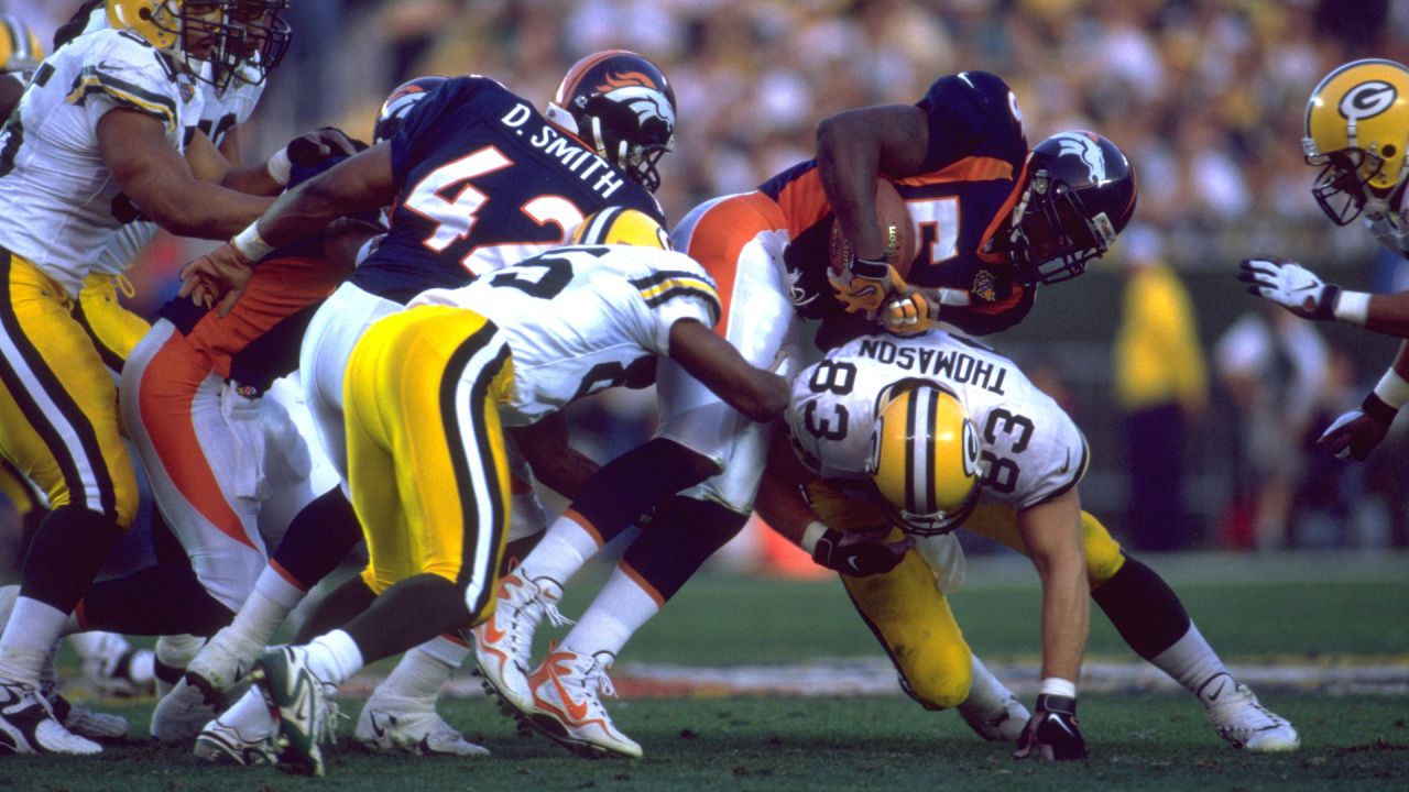 25 January 1998: Neil Smith of the Denver Broncos after Super Bowl XXXII  that Denver won by the score, Denver 31, Green Bay 24 at Qualcomm Stadium  in San Diego, California. (Photo