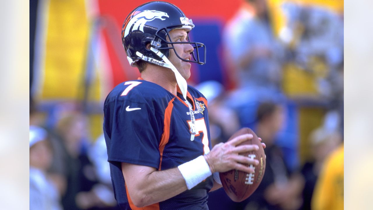 In this Jan. 25, 1997 file photo, Denver Broncos quarterback John