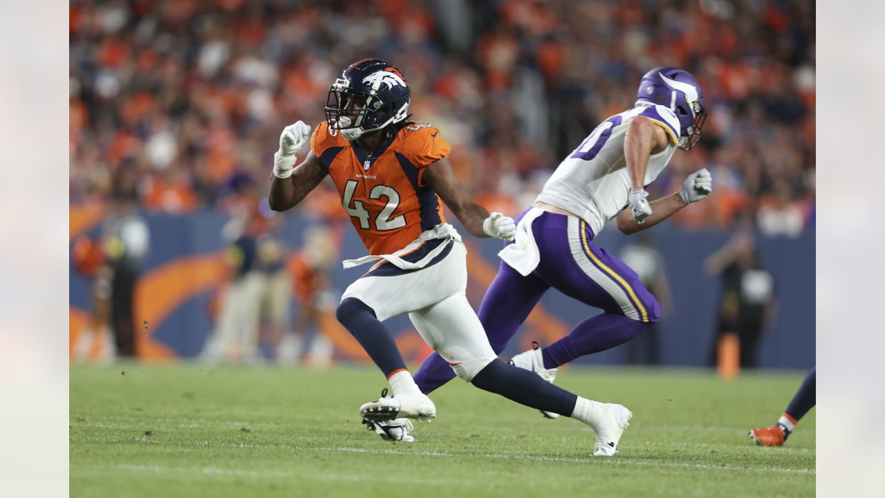 Denver Broncos linebacker Nik Bonitto (42) in action during an NFL