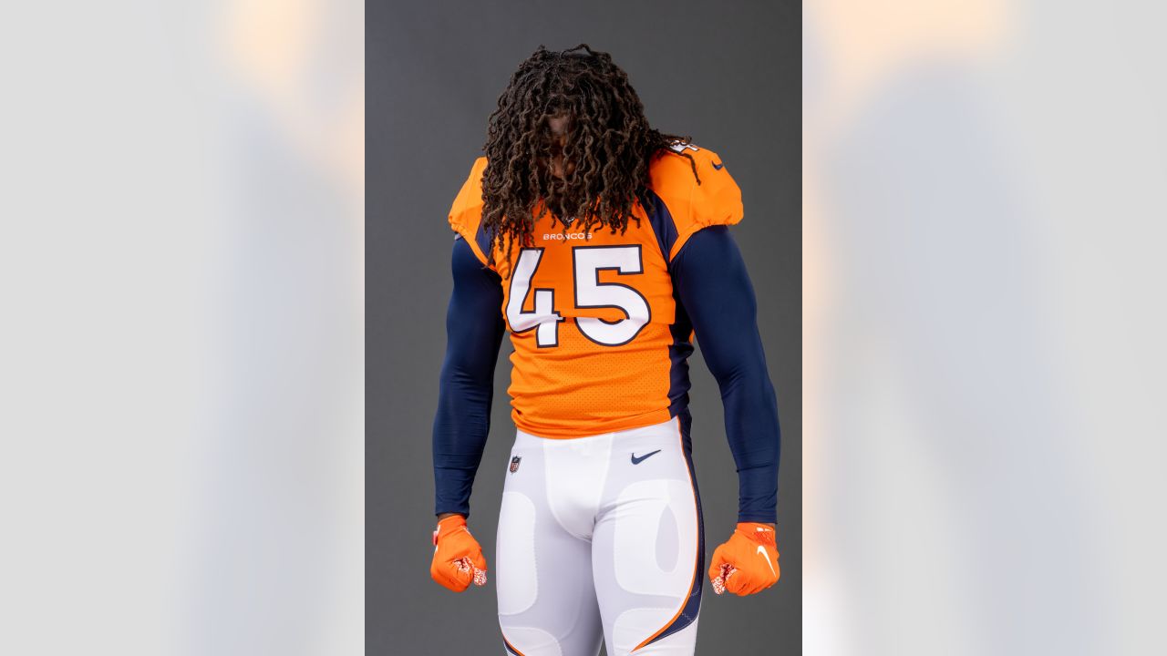 Top portraits of the Broncos in uniform from 2021 photo day