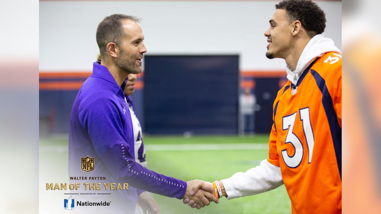 Pic of Justin Simmons, the Broncos 2019 Walter Payton Man of the