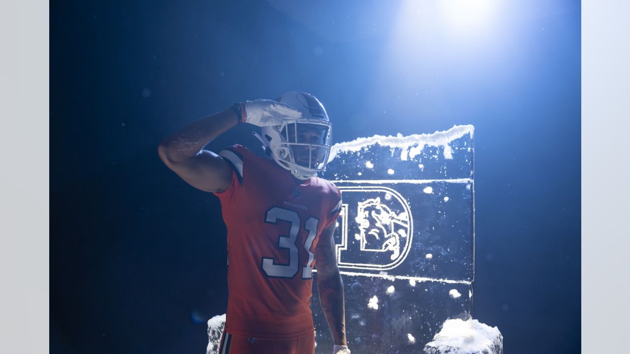 Photos: Broncos' 'Snowcapped' white alternate helmet unveiled on ice throne