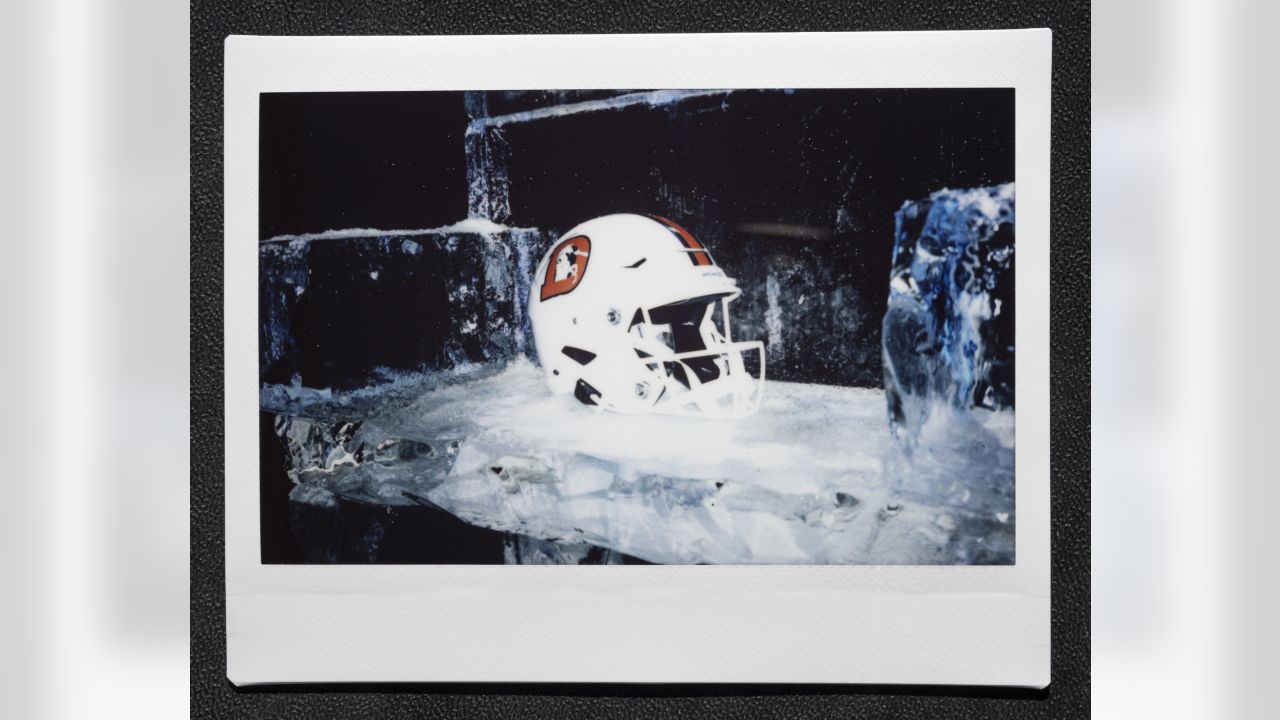 Photos: Broncos' 'Snowcapped' white alternate helmet unveiled on ice throne