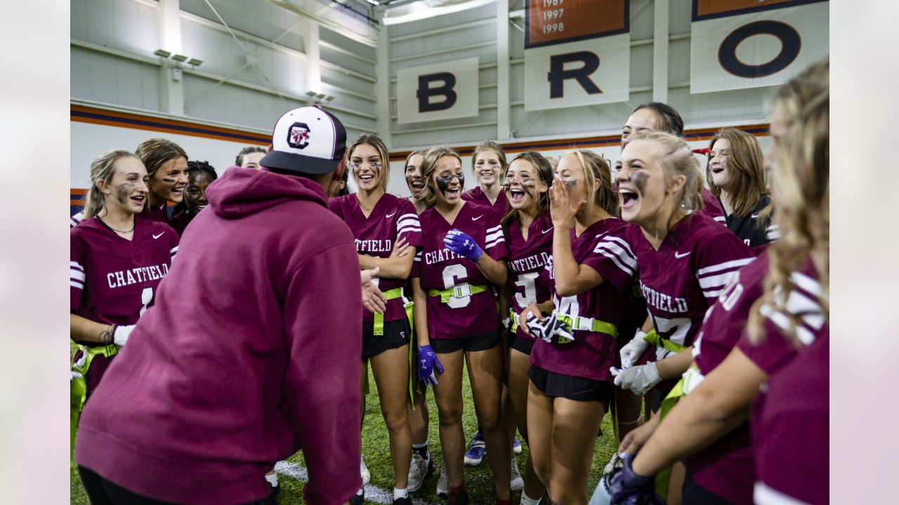 Broncos players, executives and staff take in inaugural Colorado Girls High  School Flag Football championship tournament