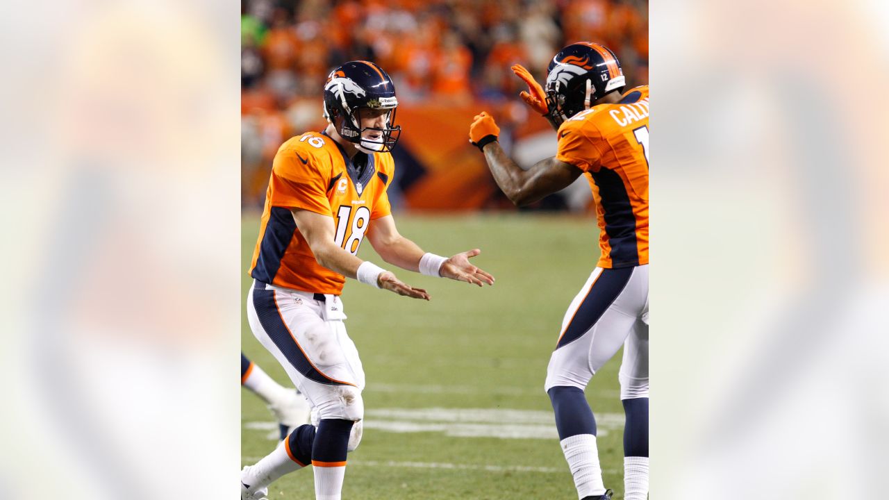 September 15, 2013: Denver Broncos quarterback Peyton Manning (18) signals  a touchdown during a week 2 NFL matchup between the Denver Broncos and the  Stock Photo - Alamy