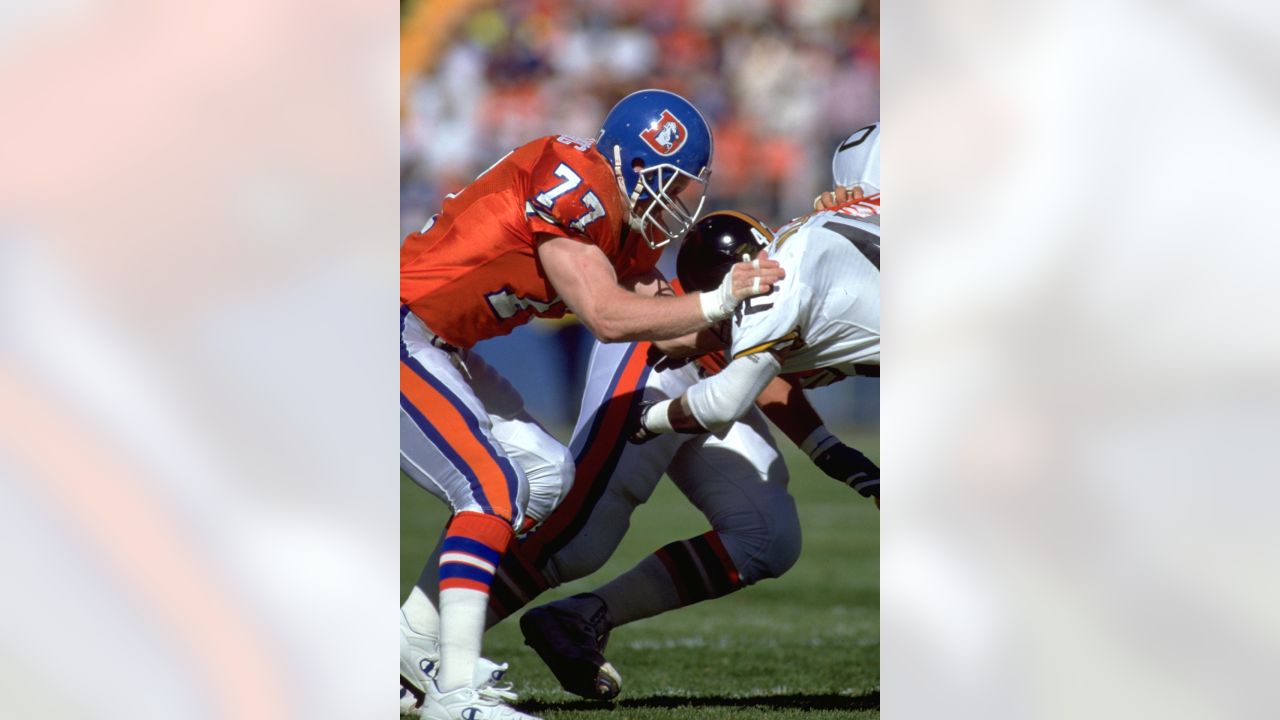 Mile High Moments] Happy Birthday, no. 77 Karl Mecklenburg! The Broncos  drafted Mecklenburg in the 1983 12th round. He was a Denver Bronco LB and  masterful jack-of-all trades defender for 12 seasons!