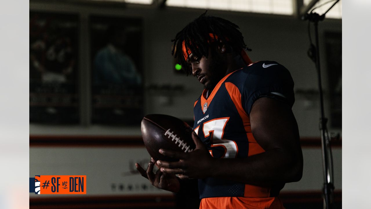 Photos: A sneak peek at the Broncos' alternate blue jerseys for