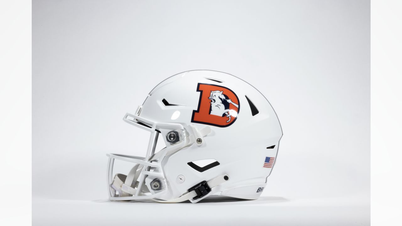 Photos: A closer look at the Broncos' 'Snowcapped' white alternate helmet