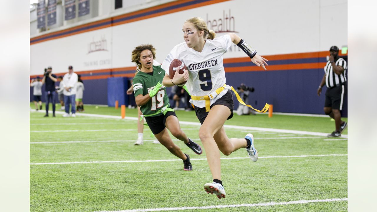 Broncos players, executives and staff take in inaugural Colorado Girls High  School Flag Football championship tournament