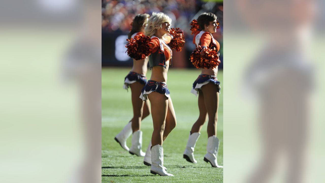 NFL Denver Broncos Cheerleaders wearing leather chaps.  Broncos  cheerleaders, Denver bronco cheerleaders, Nfl outfits