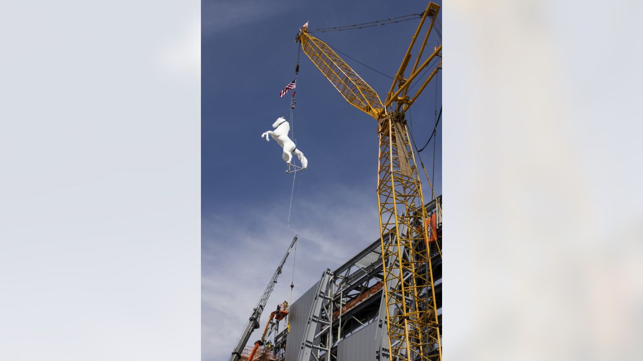 Bucky' the Big White Bronco on Top of Mile High Stadium is Back