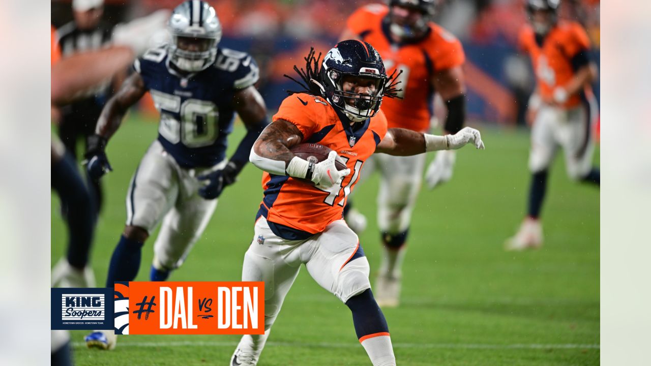 The Denver Broncos cheerleaders perform during halftime of an NFL preseason  football game against the Dallas Cowboys, Saturday, Aug. 13, 2022, in Denver.  (AP Photo/Jack Dempsey Stock Photo - Alamy