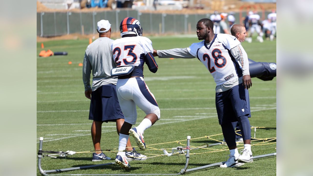 Denver Broncos Demaryius Thomas and Julius Thomas are route