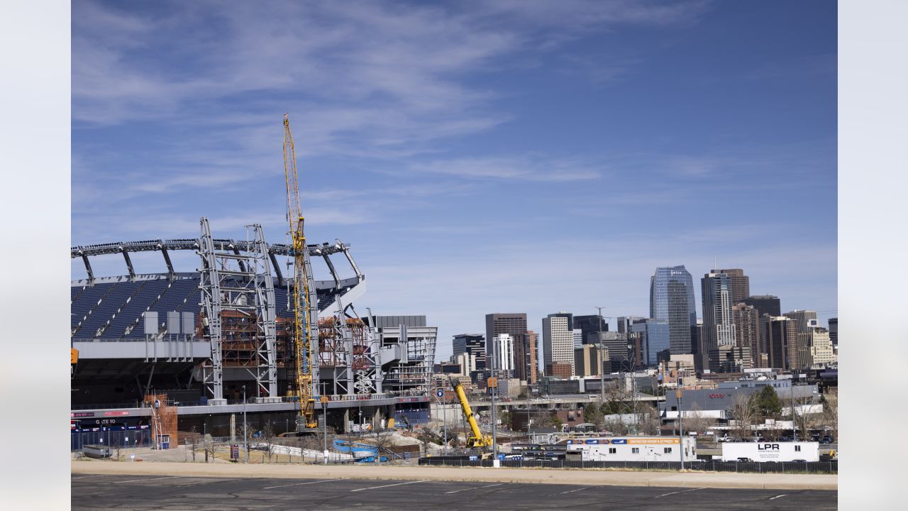 Photos: New video board beginning to take shape as Empower Field at Mile  High construction continues