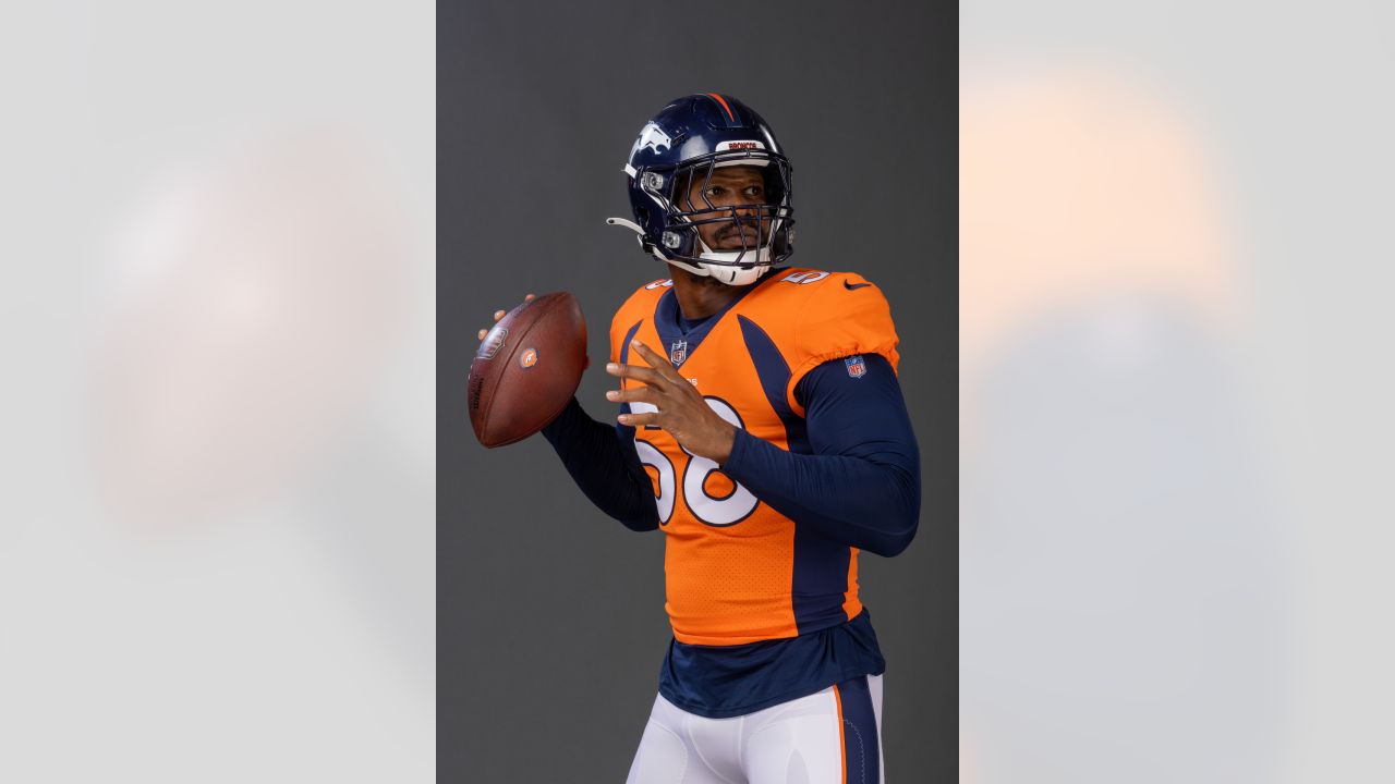 Top portraits of the Broncos in uniform from 2021 photo day