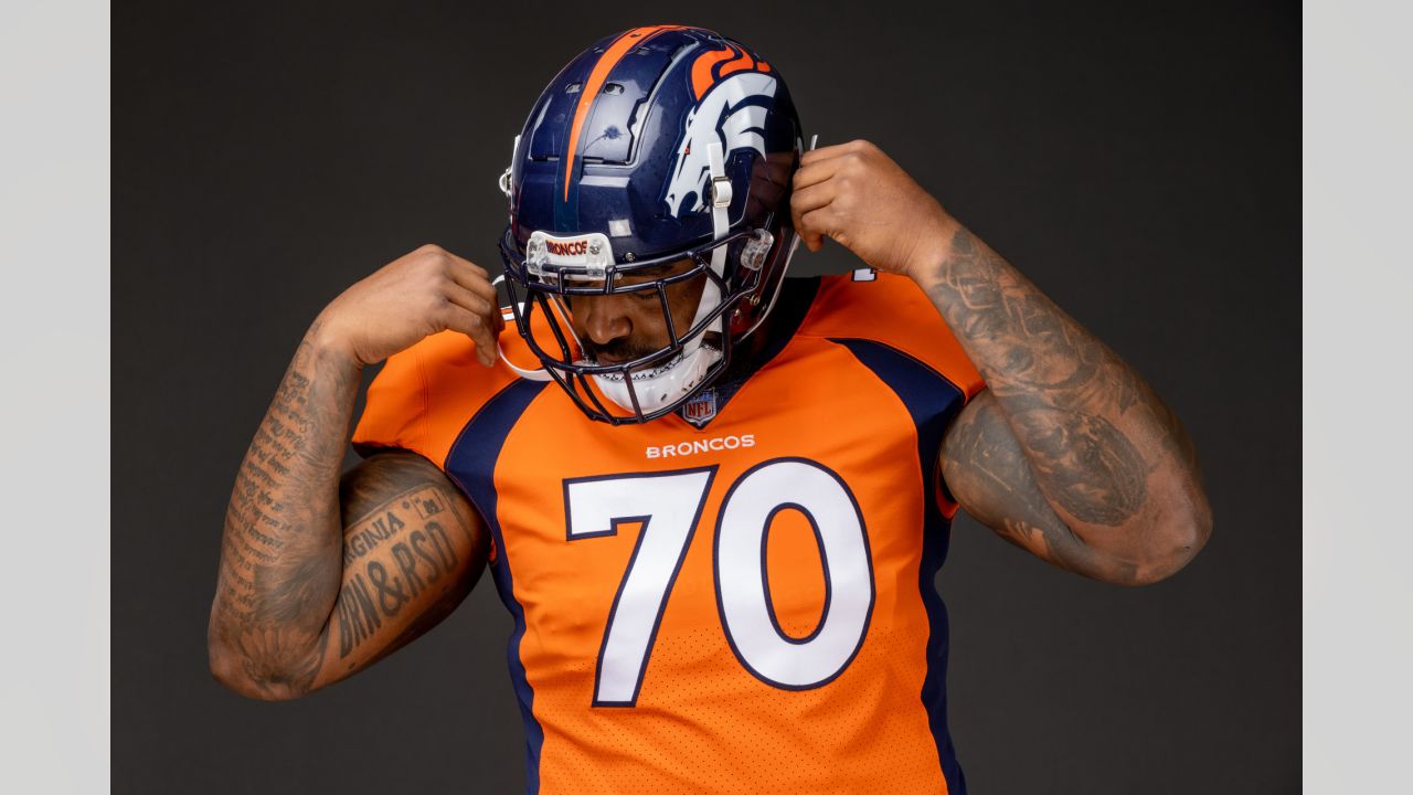 Top portraits of the Broncos in uniform from 2021 photo day