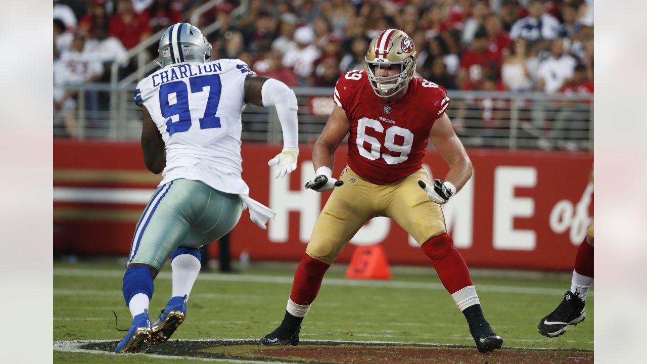 Colorado, USA. 25 August 2018 San Francisco 49ers offensive lineman Mike  McGlinchey (69) during NFL football preseason game action between the San  Francisco 49ers and the Indianapolis Colts at Lucas Oil Stadium