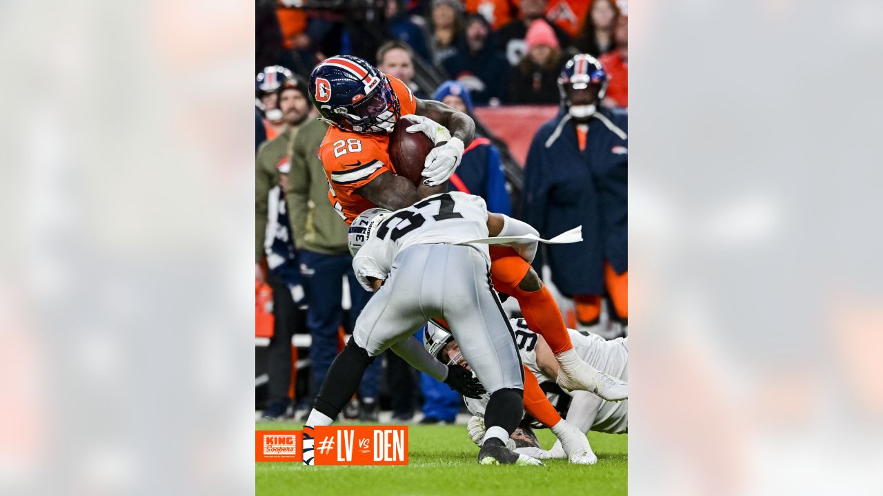 Denver Broncos' Montrell Washington during an NFL football game against the  Las Vegas Raiders in Denver, Sunday, Nov. 20, 2022. (AP Photo/Jack Dempsey  Stock Photo - Alamy