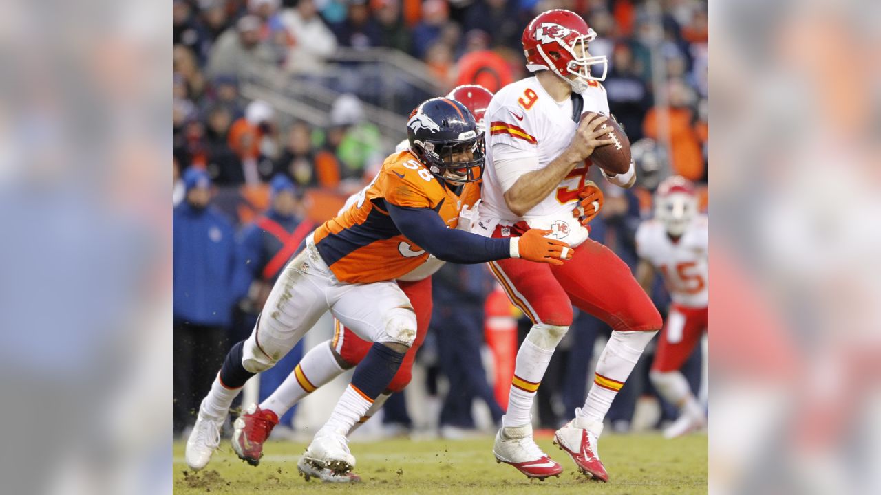 Von Miller (58) enters the field before the first half against the Tampa  Bay Buccaneers at Sports Au…