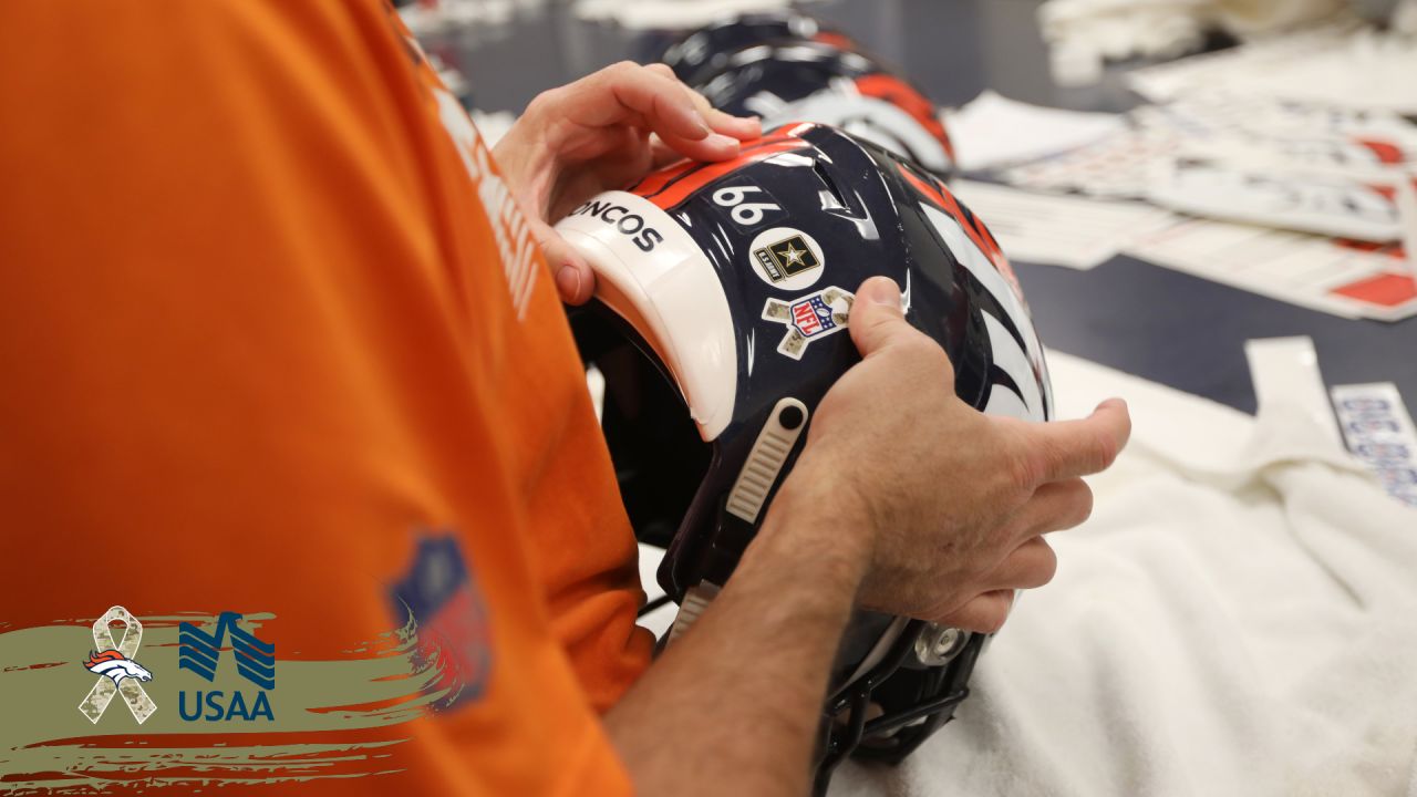 Denver Broncos on Twitter: It's our honor to represent those who risk it  all to keep us safe. #Broncos apply military branch helmet decals for  #SaluteToService month »   /  Twitter