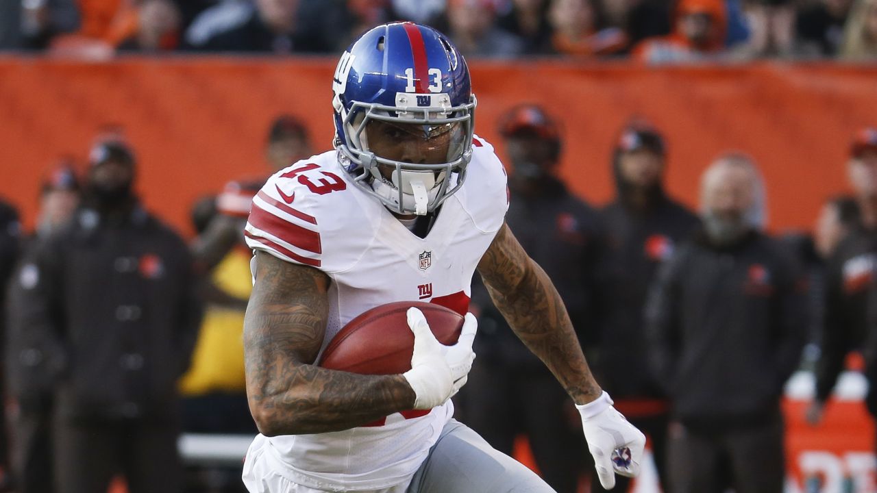 East Rutherford, New Jersey, USA. 16th Sep, 2019. Cleveland Browns wide  receiver Odell Beckham Jr. (13) throws the ball prior to the NFL game  between the Cleveland Browns and the New York