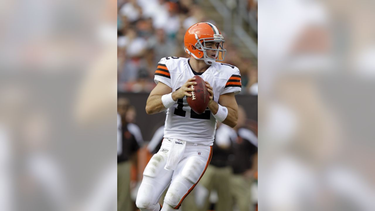 Oct 24, 2010: Cleveland Browns quarterback Colt McCoy (12) during game  action between the New Orleans Saints and the Cleveland Browns at the  Louisiana Superdome in New Orleans, Louisiana. Browns win 30-17. (