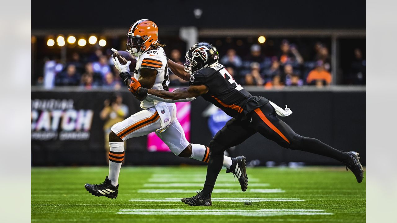 David Njoku Cleveland Browns Game-Used White Nike Adidas vs. Atlanta Falcons on October 2, 2022